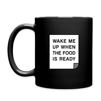 Wake me up when the food is ready - Full Colour Mug - black - Left