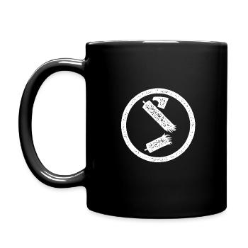Antifa Symbol Beam Destroyed - Full Colour Mug - black - Left