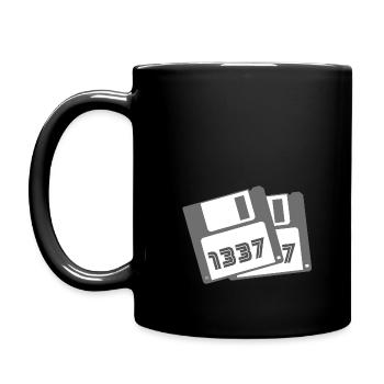 Leetspeak 1337 avec images de disquette - Retro - Mug uni - noir - Gauche
