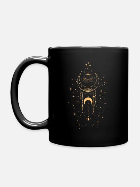 Mystischer Mond Spiritualität - Tasse einfarbig - Schwarz