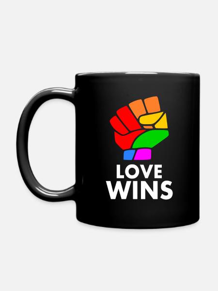 Love wins - Tasse einfarbig - Schwarz