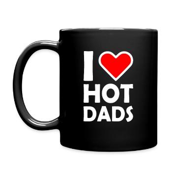 I love hot dads - Full Colour Mug - black - Left