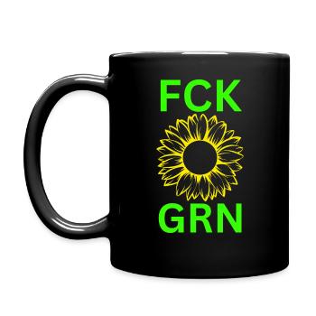 FCK GRN-Anti Grüne - Tasse einfarbig - Schwarz - Links
