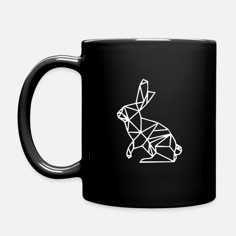 geometrischer Hase Geschenk Idee weiß - Tasse einfarbig - Schwarz