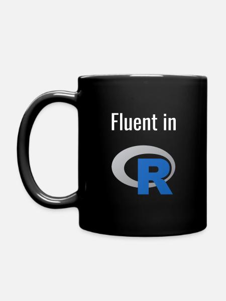 Fluent in R - Tasse einfarbig - Schwarz