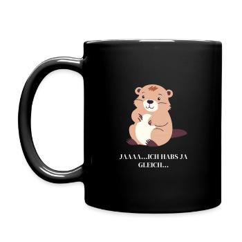 Biber - Jaaa ich habs ja gleich - Tasse einfarbig - Schwarz - Links