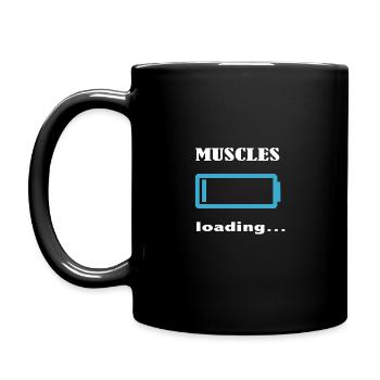 muscles loading... - Full Colour Mug - black - Left