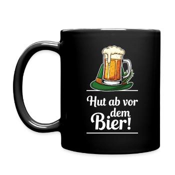 Hats off to the beer! - Full Colour Mug - black - Left