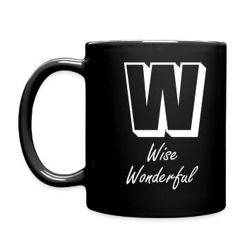 Lettre et caractères (W) - Mug uni - noir - Gauche