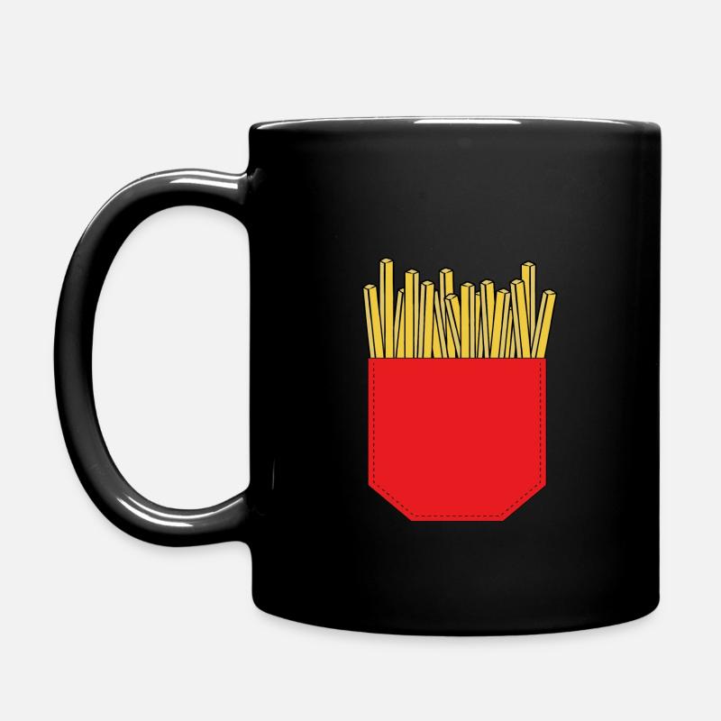 Brusttasche Pommes Geschenk Idee - Tasse einfarbig - Schwarz