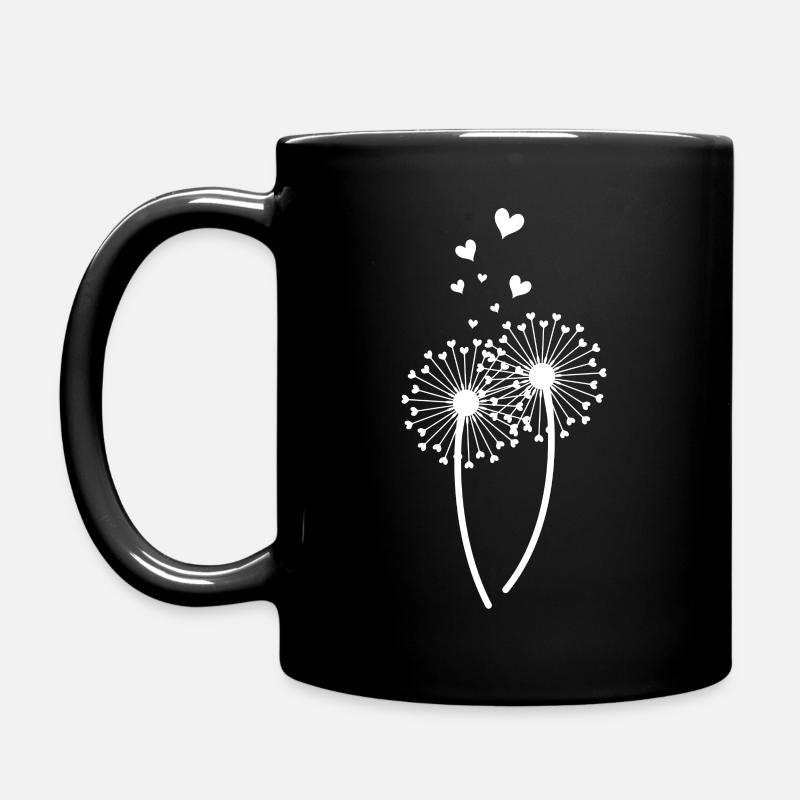 Verliebter Löwenzahn in Weiß - Tasse einfarbig - Schwarz