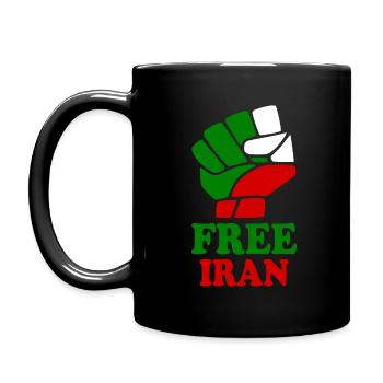 Free iran - Tasse einfarbig - Schwarz - Links