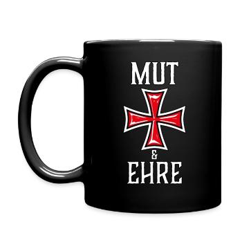 29 Mut und Ehre Templer Kreuz Ritter - Tasse einfarbig - Schwarz - Links