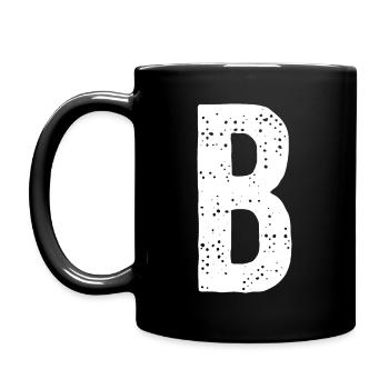B Letter - Full Colour Mug - black - Left
