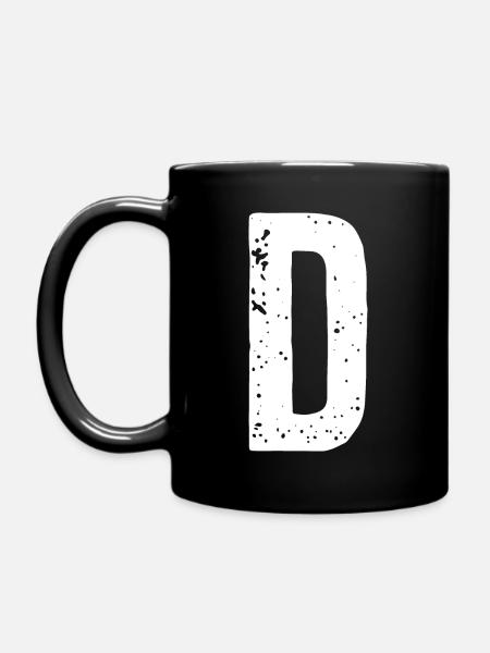 Lettera D - Tazza monocolore - nero