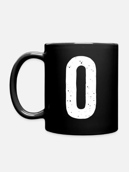 O Buchstabe - Tasse einfarbig - Schwarz