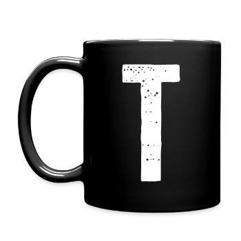 T Letter - Full Colour Mug - black - Left
