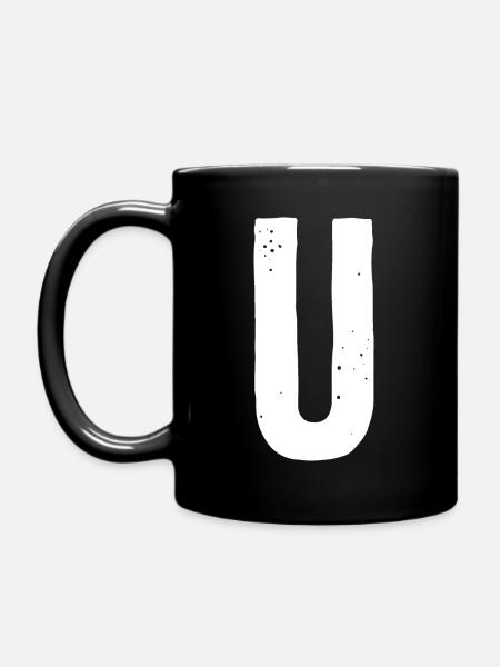 U-Buchstabe - Tasse einfarbig - Schwarz