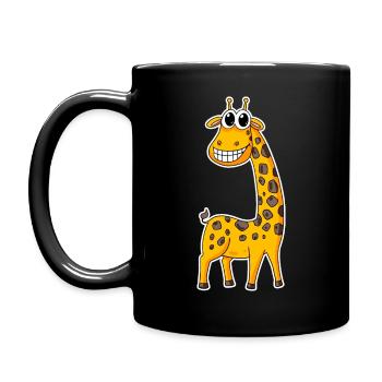 Giraffe Langer Hals - Tasse einfarbig - Schwarz - Links