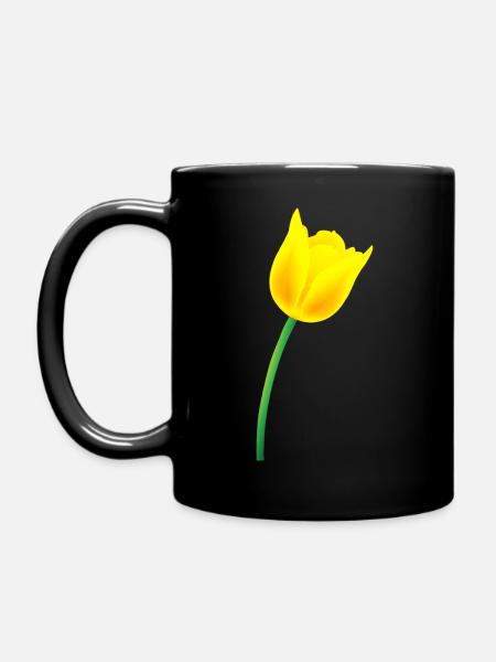 Gelbe Tulpe - Tasse einfarbig - Schwarz