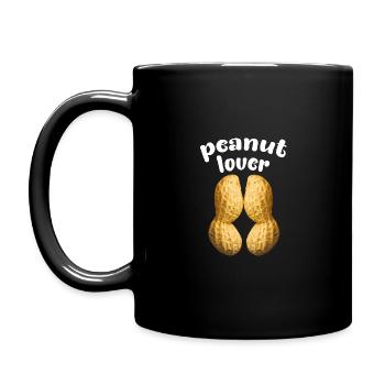 Lustige Erdnuss Liebhaber Paar Liebe Geschenkidee - Tasse einfarbig - Schwarz - Links