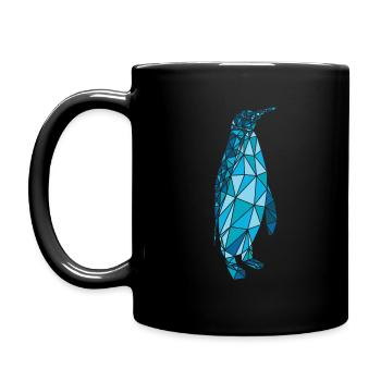 Pinguin Polygon Mosaik - Kaiserpinguin blau - Tasse einfarbig - Schwarz - Links