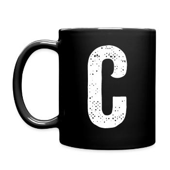 Buchstabe C - Tasse einfarbig - Schwarz - Links