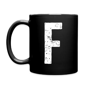 F-Buchstabe - Tasse einfarbig - Schwarz - Links