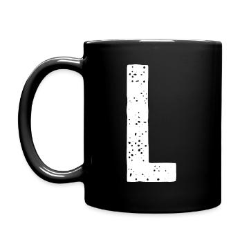 L Letter - Full Colour Mug - black - Left