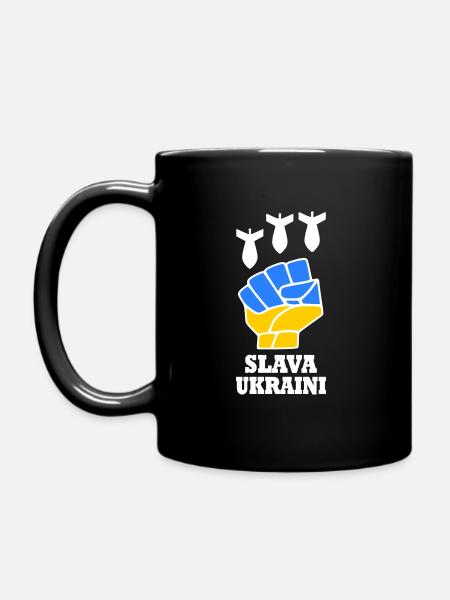 Slava ukraini - Full Colour Mug - black
