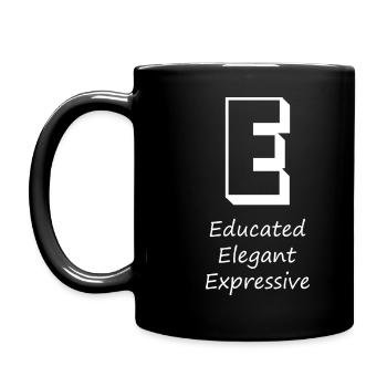 Lettre et caractères (E) - Mug uni - noir - Gauche