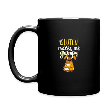Gluten saying wheat celiac gift idea ketogen - Full Colour Mug - black - Left