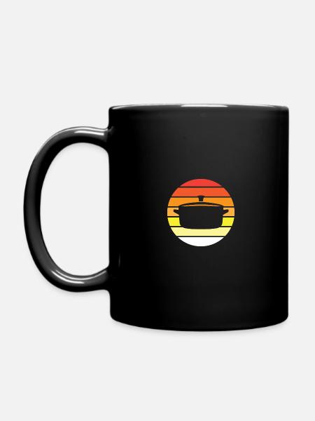 Kochtopf - Kreis, Sonnenuntergang - Tasse einfarbig - Schwarz