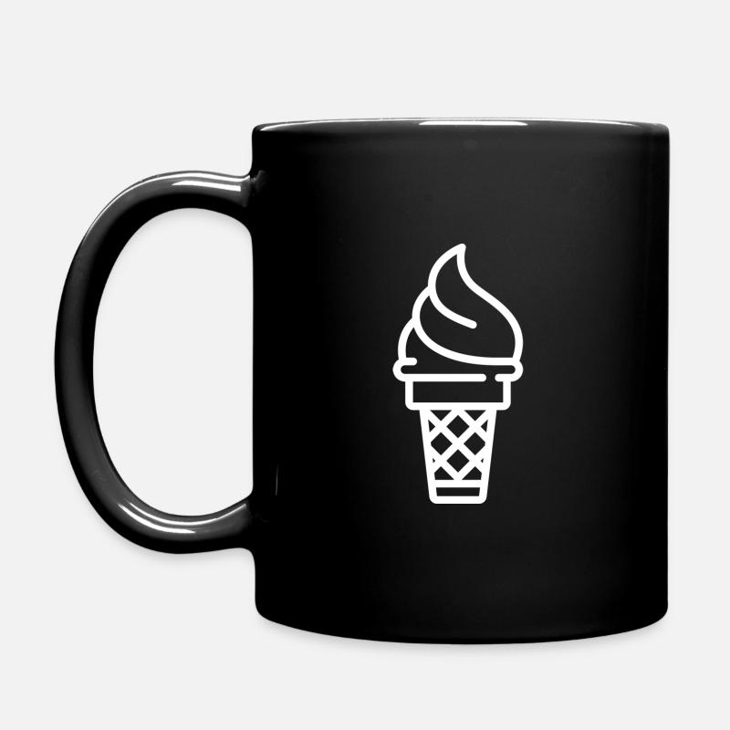 Softeis Essen Motiv Geschenk Idee weiß - Tasse einfarbig - Schwarz