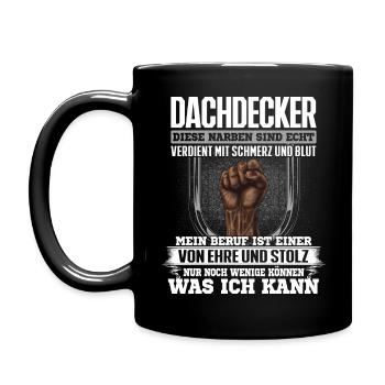 DACHDECKER - Ehre und Stolz - Tasse einfarbig - Schwarz - Links