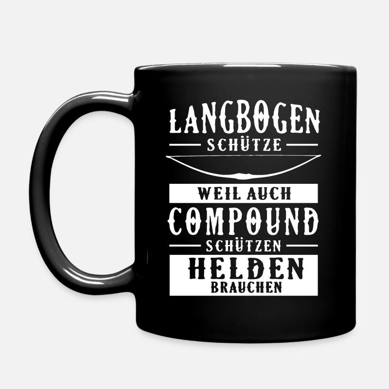 Langbogen Helden Bogenschiessen Traditionell - Tasse einfarbig - Schwarz
