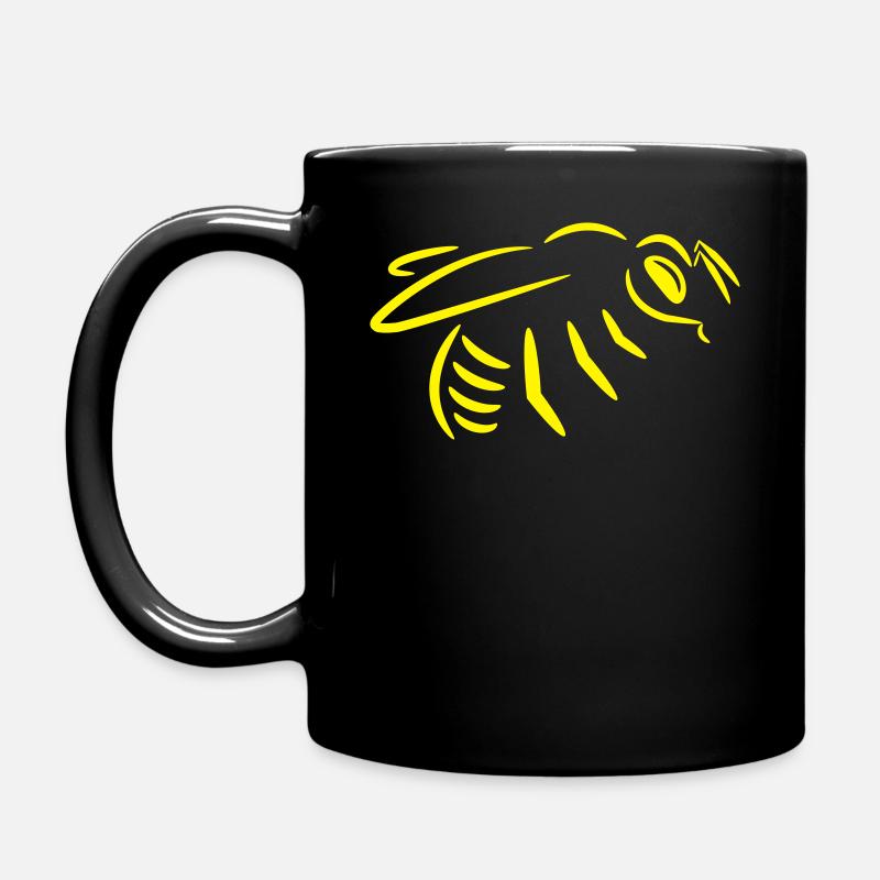 Abeille en jaune (dessin) - Mug uni - noir