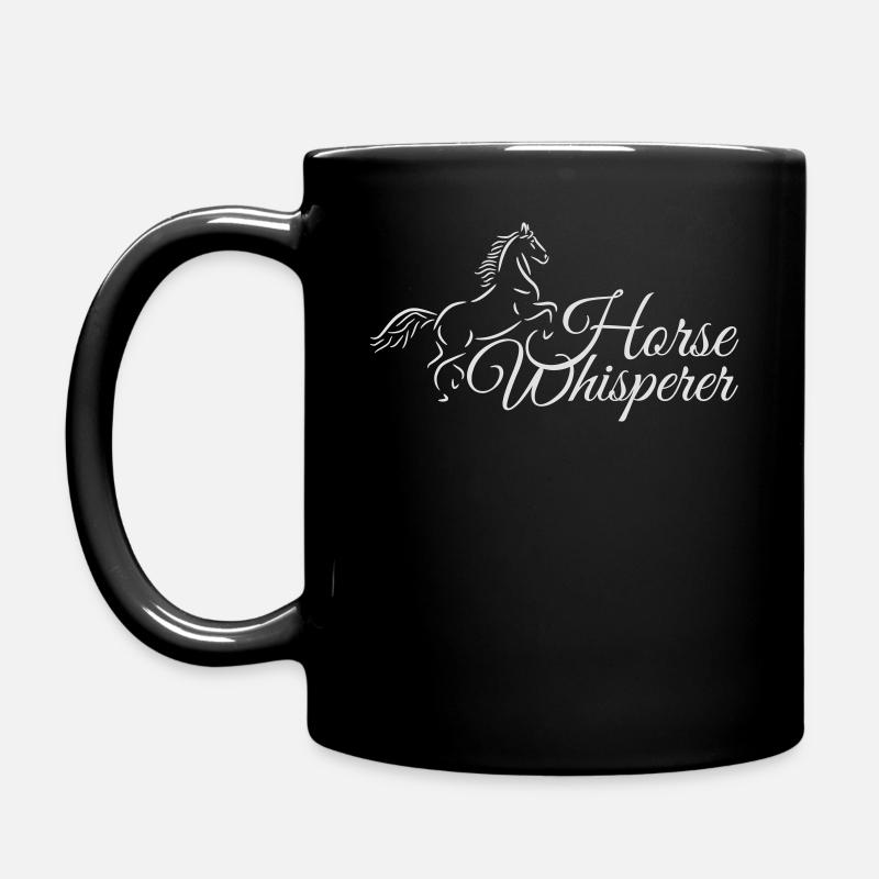 Horse Whisperer - Zeichnung von Pferd mit Text - Tasse einfarbig - Schwarz