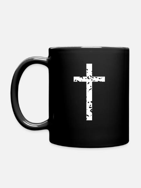Jesus Christus Kreuz - Tasse einfarbig - Schwarz