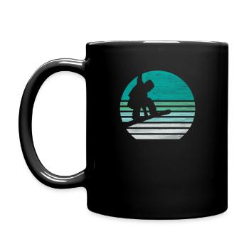 Snowboard Snow Winter Sports Retro - Full Colour Mug - black - Left