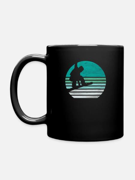 Snowboard Schnee Wintersport Retro - Tasse einfarbig - Schwarz