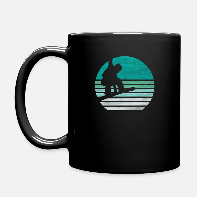 Snowboard Schnee Wintersport Retro - Tasse einfarbig - Schwarz