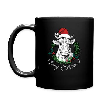 Cow Moooy Christmas Farm Barn Bovine Pays - Mug uni - noir - Gauche