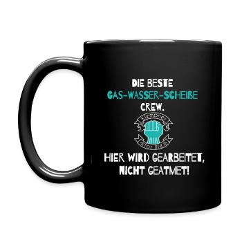 I work hard, I'm a plumber - gift idea - Full Colour Mug - black - Left