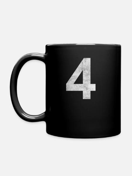 The number 4 - Full Colour Mug - black