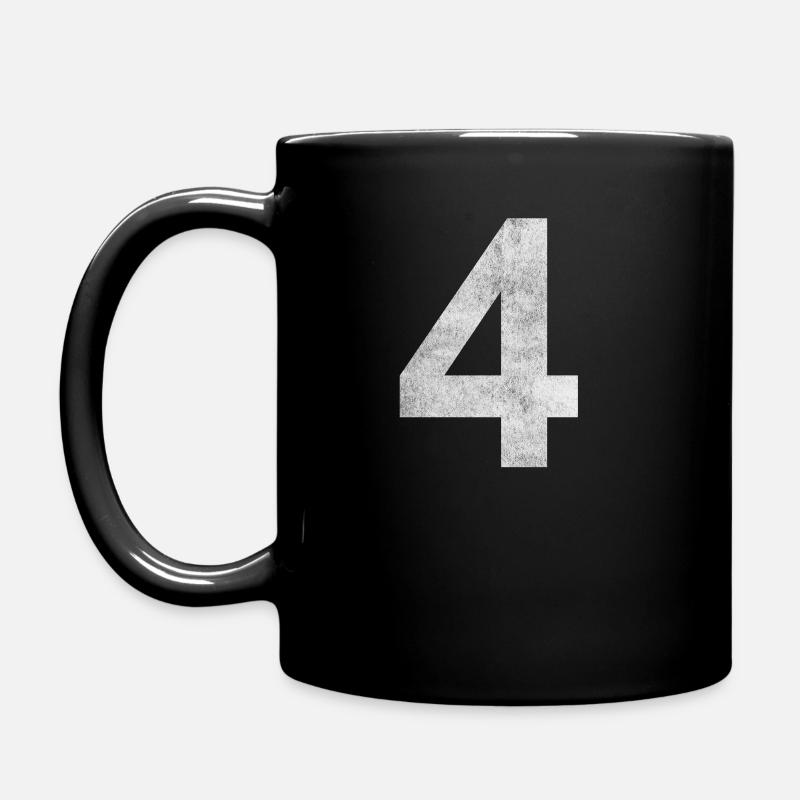 Die Zahl 4 - Tasse einfarbig - Schwarz