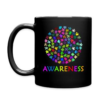Autismus Awareness - Tasse einfarbig - Schwarz - Links