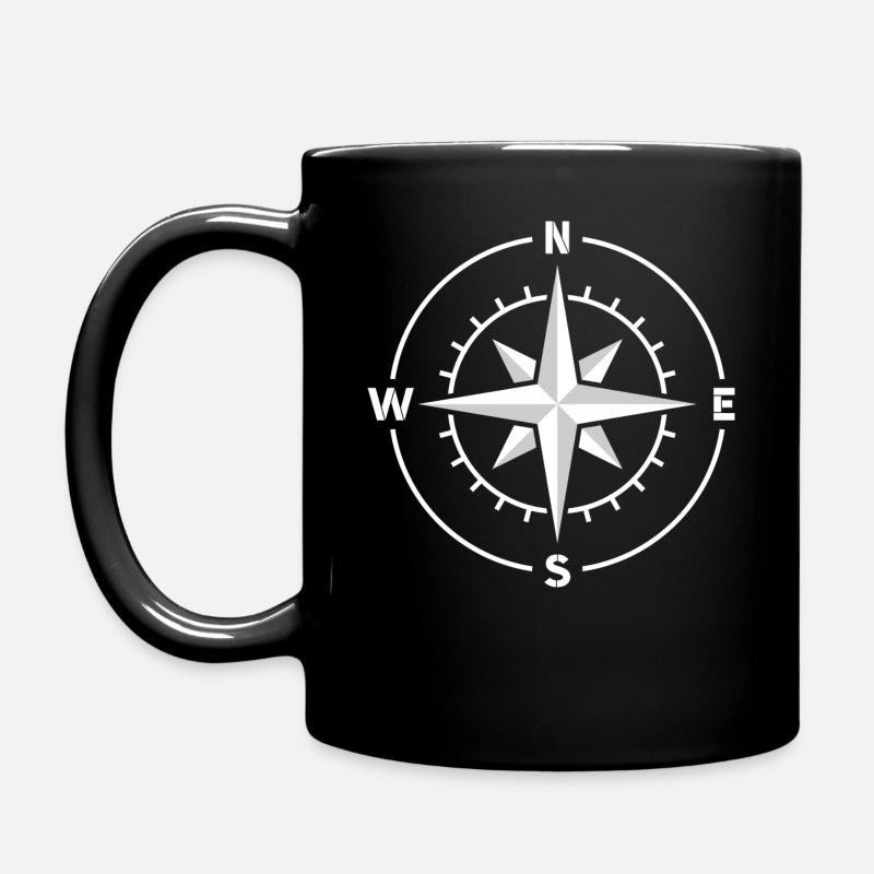 Boussole, rose des vents, étoile nautique - Mug uni - noir