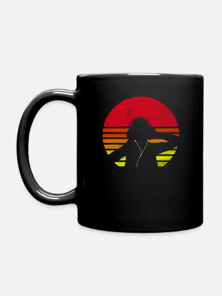 DJ Deejay DJing Retro - Full Colour Mug - black