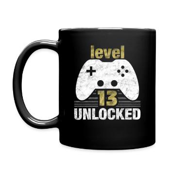 Gaming Level 13 - Tasse einfarbig - Schwarz - Links